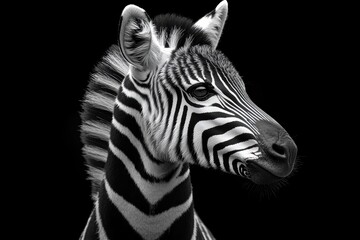 Fototapeta premium Zebra in black and white showcasing striking patterns and textures