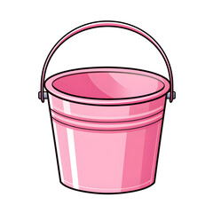 a pink bucket with a handle