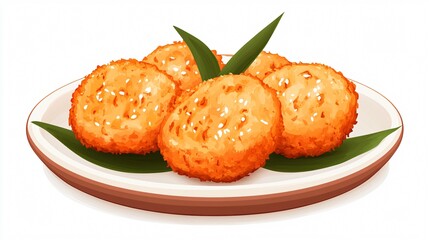 Eomuk Korean Fish Cake Vector Illustration Isolated on White Background