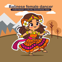 Balinese female dancer, Indonesian culture, Southeast Asia