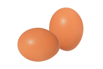 Two chicken eggs isolated on transparent white background PNG