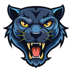 fierce panther head illustration 