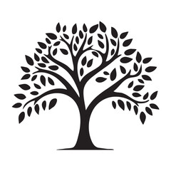 Tree Silhouette Vector Logo Design