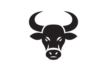 Bold Bull Head Silhouette Logo Design