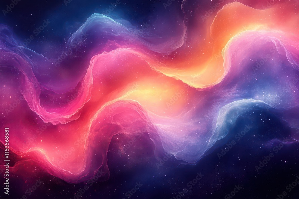 Wall mural dynamic wallpaper featuring swirling abstract shapes and vivid colors creating a sense of movement a