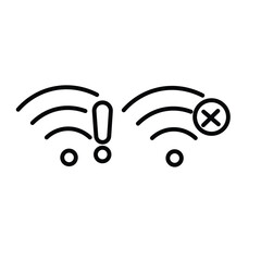 wifi error line icon vector design, editable stroke line icon