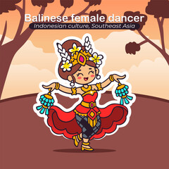 Balinese female dancer, Indonesian culture, Southeast Asia