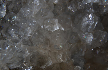 Beautiful crystal quartz formation showcasing intricate patterns and natural clarity in soft...