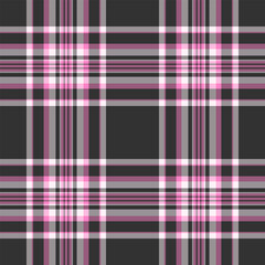 Deco pattern texture seamless, ethnicity fabric plaid textile. Autumn background vector check tartan in pink and vintage gray colors.