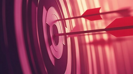 Precision Marketing Success: Arrows Hit Bullseye on Target Center