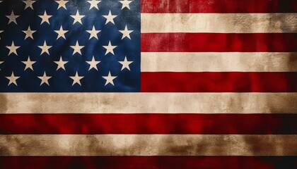 Obraz premium stars and stripes distressed american flag with textured material heritage