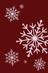snowflakes on red background