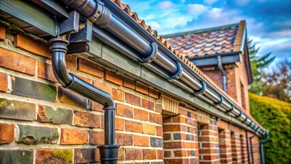 Expert cleaning for old British house brick wall gutters, ensuring optimal roof drainage and exterior home preservation.