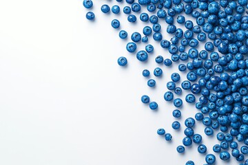 The scattered blueberry pattern changes from densely packed in a corner to loosely arranged.