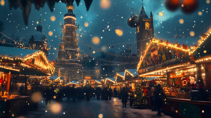 German christmas fair at night