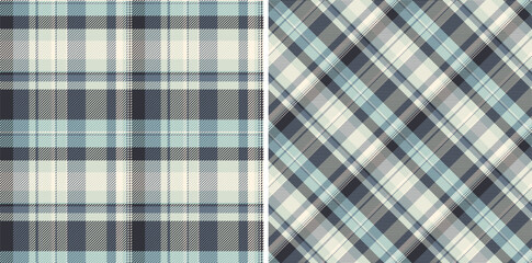 Check pattern vector of textile fabric tartan with a plaid seamless background texture. Set in stylish colors. Tablecloth design ideas.