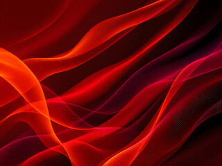 Obraz premium Dynamic red waves on dark background.
