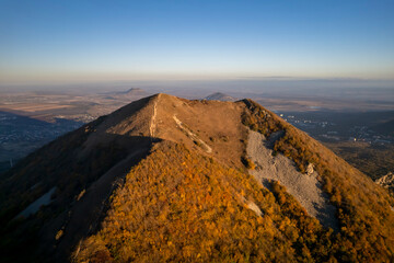 Beautiful view of the mountain peak. Landscape and nature of the North Caucasus