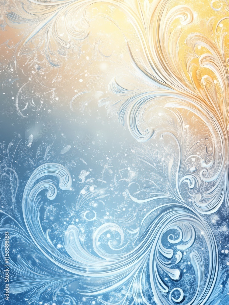 Leinwandbilder Frost patterns on glass create intricate designs in winter light. Generative AI