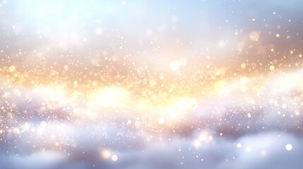 Soft Abstract Background with Glowing Particles and Light Effects