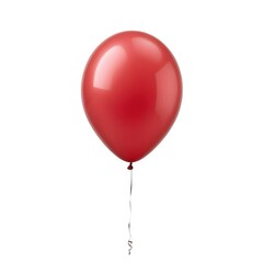 A red balloon floating against a white background