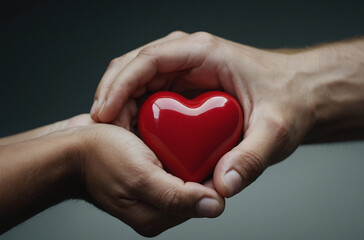 Fototapeta premium A heart in the hands of people