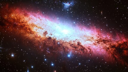 Fototapeta premium Stunning Cosmic Scene of the Colorful Spiral Galaxy in Space
