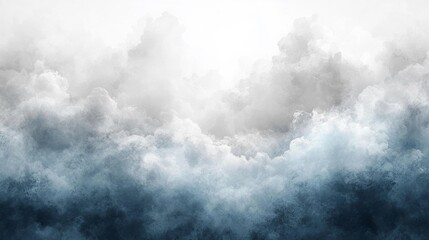 Gray Abstract Watercolor Clouds. Generative AI