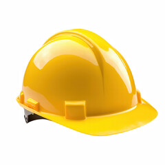 Yellow safety hard hat isolated on transparent background Generative Ai.