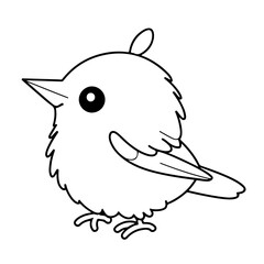 Line art of a Baby Chickadee
