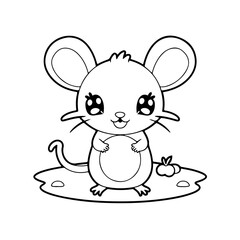 Line art of a Baby Mice