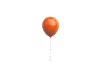 Orange Balloon on Transparent Background