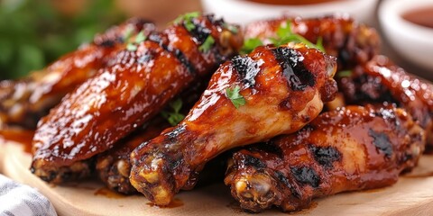 Spicy BBQ chicken wings offer a tantalizing flavor experience with perfectly grilled meat. Indulge in delicious BBQ chicken wings that are irresistibly spicy and satisfyingly juicy.