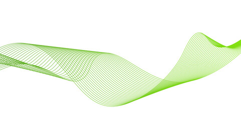 Fototapeta premium Abstract green waves background,Abstract green wavy lines. Colorful vector background.green wave melody lines on white background,Abstract green wave lines pattern background. green wave lines frame,