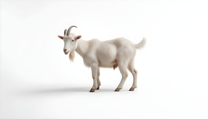 Fototapeta premium A goat standing on a plain background 