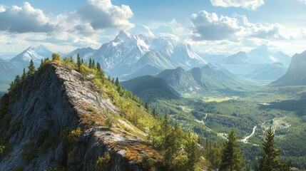 Breathtaking scenery from the ridge, showcasing stunning views and natural beauty, perfect for capturing the essence of majestic mountain scenery in your collection.
