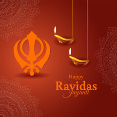 Vector illustration of Guru Ravidass Jayanti social media template