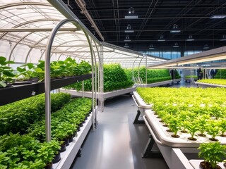 Agricultural exhibitions showcase cutting-edge technology and innovative farming methods, including futuristic greenhouses and advanced hydroponics systems