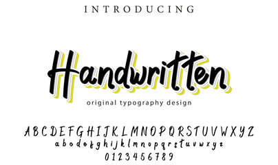 Handwritten Font Stylish brush painted an uppercase vector letters, alphabet, typeface
