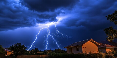 A lightning conductor serves to shield structures from lightning strikes, guiding electrical surges safely to the highest areas of a vibrant garden roof, ensuring protection for the building and its