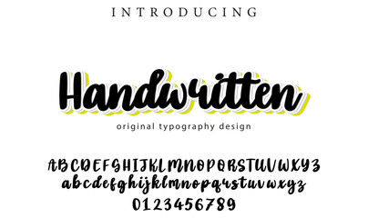 Handwritten Font Stylish brush painted an uppercase vector letters, alphabet, typeface