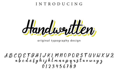 Handwritten Font Stylish brush painted an uppercase vector letters, alphabet, typeface