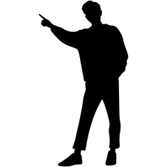 People Pointing Silhouette