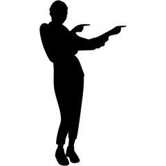 People Pointing Silhouette