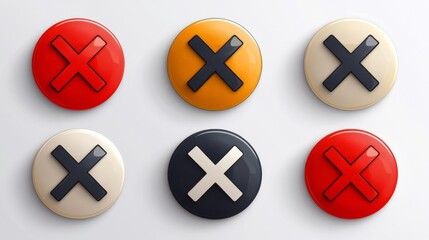 Obraz premium Colorful Vector Icon Set of X and O Signs. Generative AI