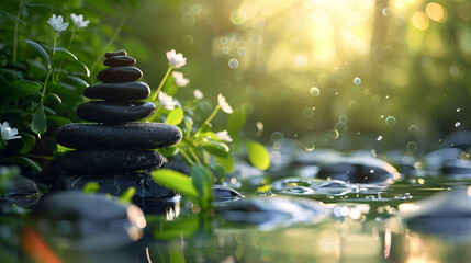 Obraz premium zen stones and water