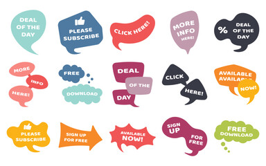 Promo Sticker Bubble Text Illustration