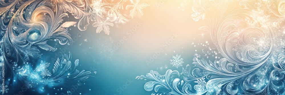 Leinwandbilder beautiful winter doodle of frost patterns on glass creating an enchanting winter wonderland effect. 
