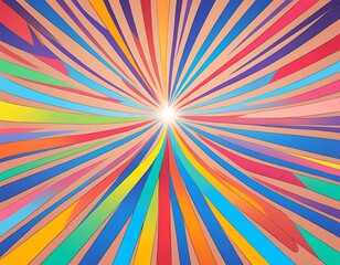 Colorful Radiating Stripes Abstract Design