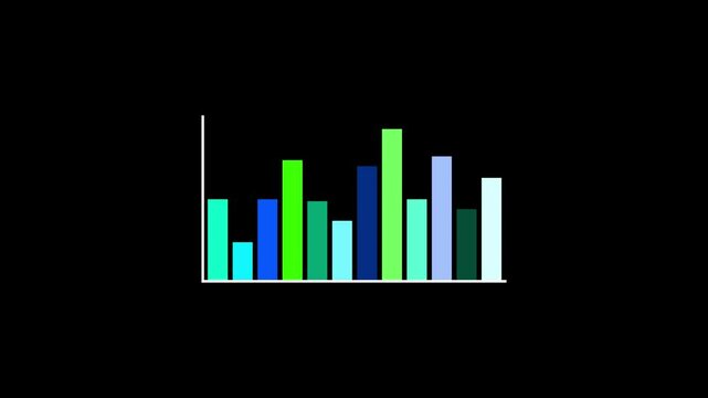 Animated bar graph fluctuating in suitable for showing business stable up down, animation infographic 4k